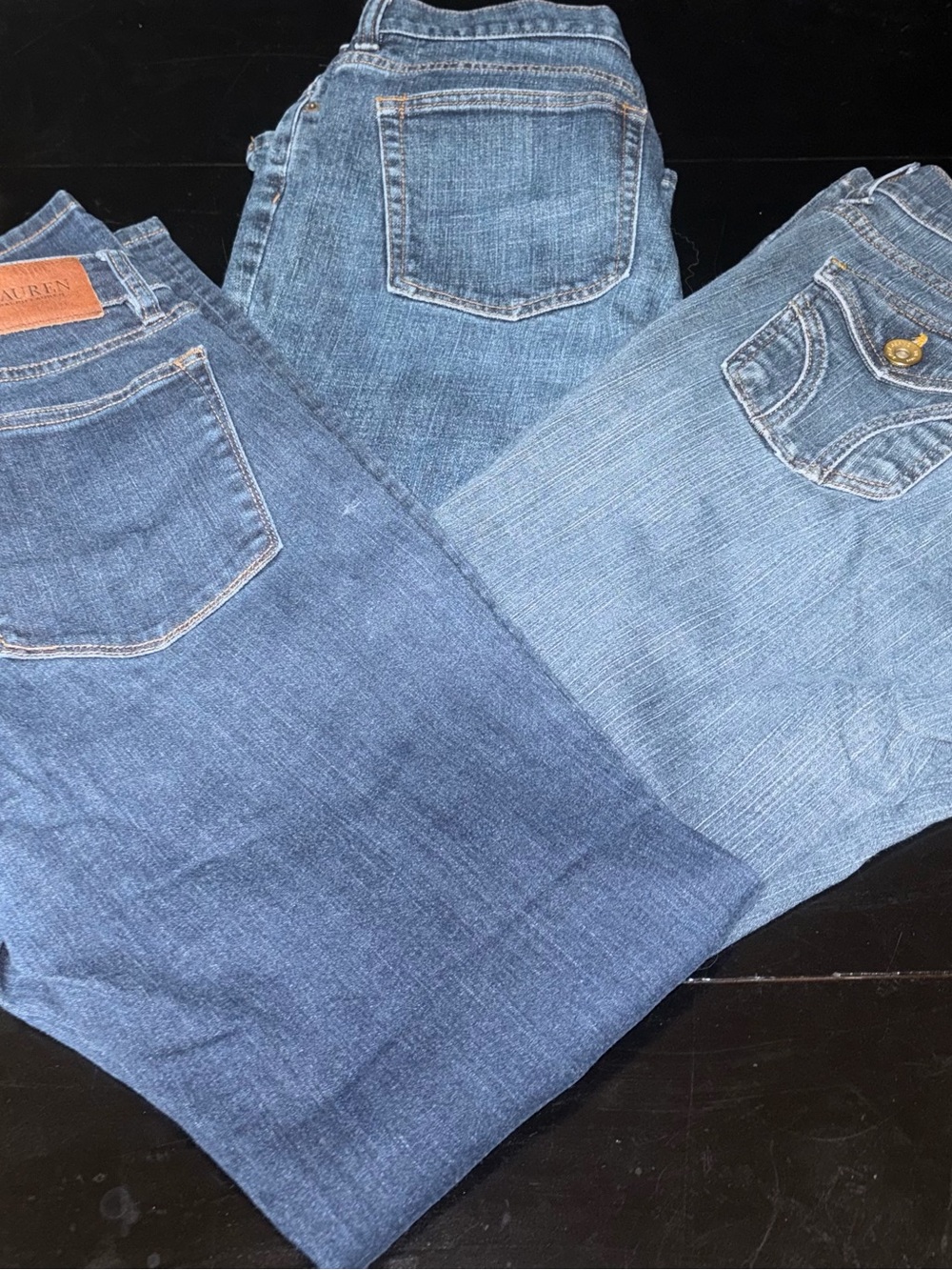 Lauren Ralph Lauren Trio of Blue Straight-Leg Jeans - Three Washes